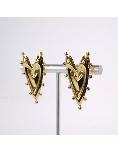 Kolczyki ZŁOTE  SERCE SERCA   STAL CHIRURGICZNA...