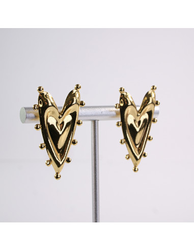 Kolczyki ZŁOTE  SERCE SERCA   STAL CHIRURGICZNA...