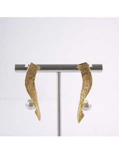 Kolczyki ZŁOTE ŚWIDERKI Z PERŁĄ  STAL CHIRURGICZNA...