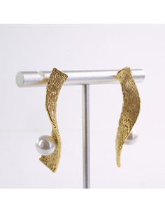 Kolczyki ZŁOTE ŚWIDERKI Z PERŁĄ  STAL CHIRURGICZNA... 2