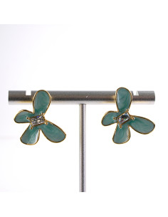 Kolczyki MOTYLE MOTYLKI TURKUSOWY   STAL CHIRURGICZNA...