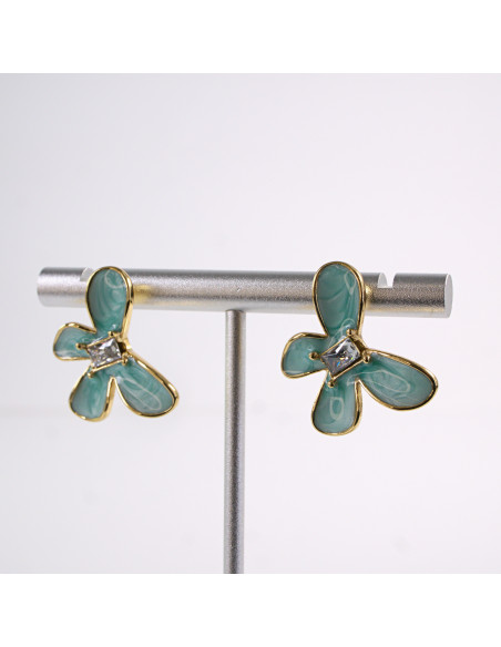 Kolczyki MOTYLE MOTYLKI TURKUSOWY   STAL CHIRURGICZNA  LOLITA AKCESORIA