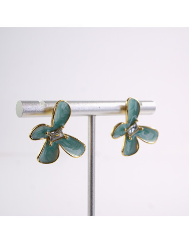 Kolczyki MOTYLE MOTYLKI TURKUSOWY   STAL...