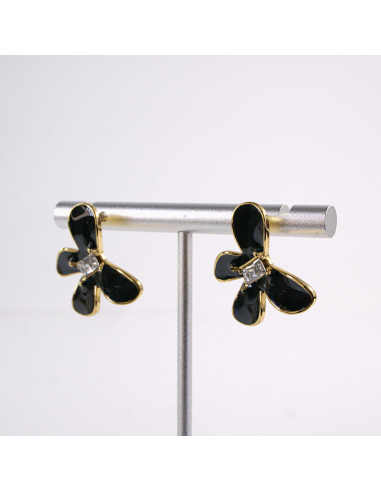 Kolczyki MOTYLE MOTYLKI CZARNY  STAL...