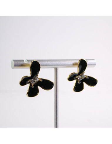 Kolczyki MOTYLE MOTYLKI CZARNY  STAL...