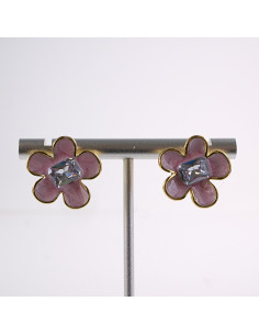 Kolczyki KWIATKI KWIATY RÓŻOWY   STAL CHIRURGICZNA...