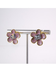 Kolczyki KWIATKI KWIATY RÓŻOWY   STAL CHIRURGICZNA... 2