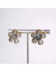 Kolczyki KWIATKI KWIATY  ecru   STAL CHIRURGICZNA  LOLITA... 2