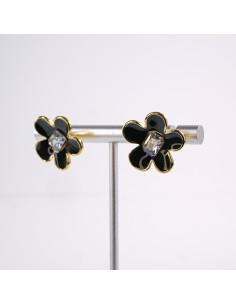 Kolczyk KWIATKI KWIATY  CZARNY  STAL CHIRURGICZNA  LOLITA... 2