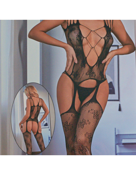 BIELIZNA EROTYCZNA BODY  SEKSOWNA KOMPLET CZARNY Lolita Accessories