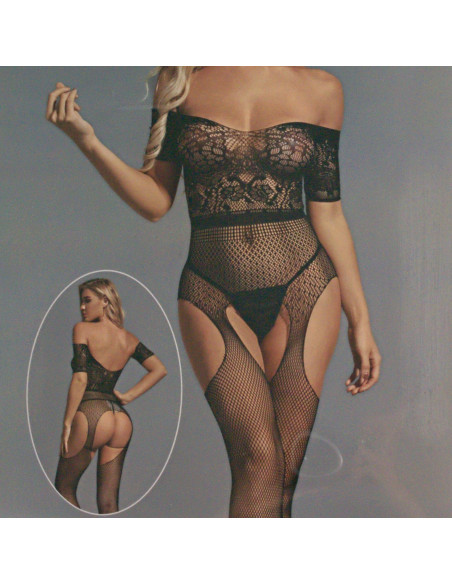 BIELIZNA EROTYCZNA BODY  SEKSOWNA KOMPLET CZARNY Lolita Accessories