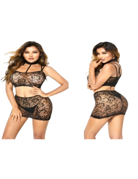 BIELIZNA EROTYCZNA BODY  SEKSOWNA KOMPLET CZARNY Lolita Accessories