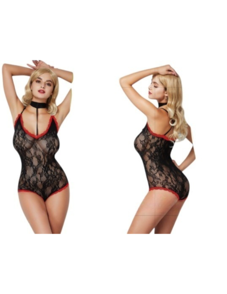 BIELIZNA EROTYCZNA BODY  SEKSOWNA KOMPLET CZARNY Lolita Accessories