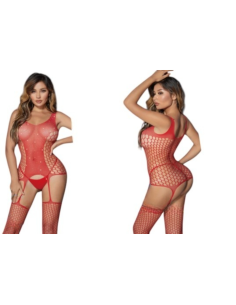 BIELIZNA EROTYCZNA BODY  SEKSOWNA KOMPLET CZERWONY Lolita...