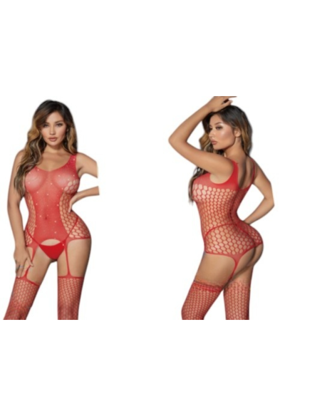 BIELIZNA EROTYCZNA BODY  SEKSOWNA KOMPLET CZERWONY Lolita Accessories