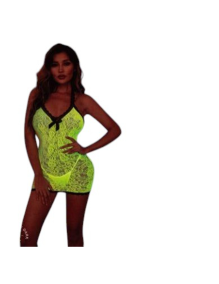 BIELIZNA EROTYCZNA BODY  SEKSOWNA KOMPLET LIMONKOWY Lolita Accessories