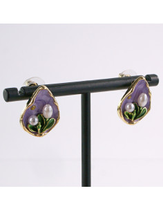 Kolczyki FIOLETOWY PORTRET KWIAT LOLITA AKCESORIA srebrny... 2