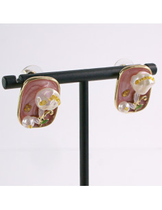 Kolczyki RÓŻOWY PORTRET KWIAT LOLITA AKCESORIA srebrny... 2