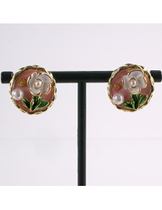 Kolczyki RÓŻOWY PORTRET KWIAT LOLITA AKCESORIA srebrny... 2