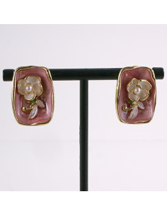 Kolczyki RÓŻOWY PORTRET KWIAT LOLITA AKCESORIA srebrny... 2