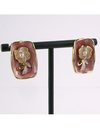 Kolczyki RÓŻOWY PORTRET KWIAT LOLITA AKCESORIA...