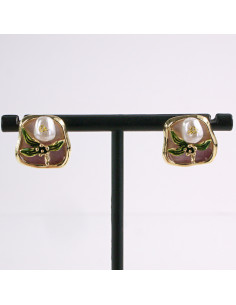 Kolczyki FIOLETOWY PORTRET KWIAT LOLITA AKCESORIA srebrny... 2