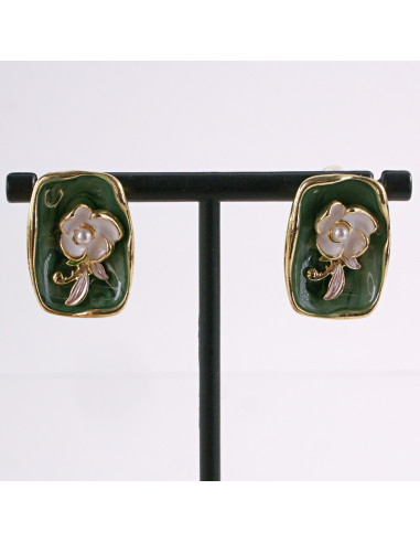 Kolczyki ZIELONY PORTRET KWIAT LOLITA AKCESORIA...
