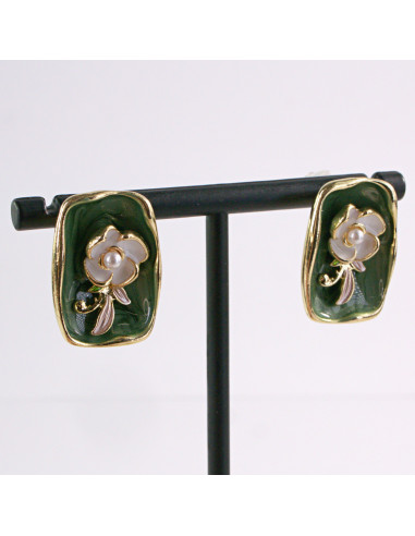 Kolczyki ZIELONY PORTRET KWIAT LOLITA AKCESORIA...