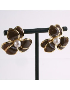 Kolczyki BRĄZOWY KWIAT PERŁA KWIATEK LOLITA AKCESORIA... 2