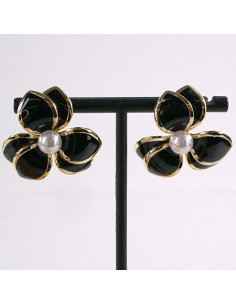 Kolczyki CZARNY KWIAT PERŁA KWIATEK LOLITA AKCESORIA... 2