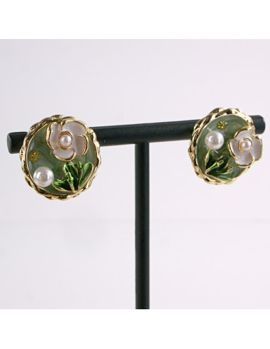 Kolczyki ZIELONY PORTRET KWIAT LOLITA AKCESORIA...