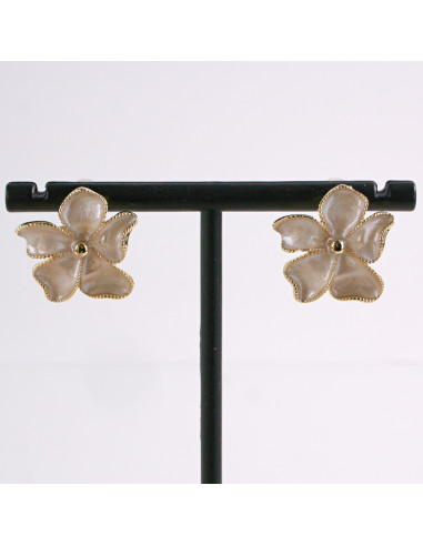 Kolczyki BEŻOWY KWIAT KWIATEK LOLITA AKCESORIA...