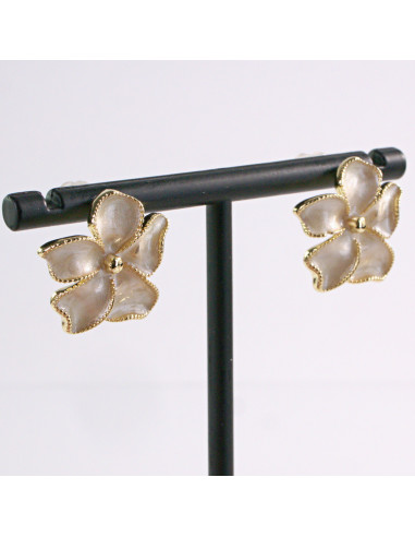 Kolczyki BEŻOWY KWIAT KWIATEK LOLITA AKCESORIA...