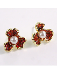 Kolczyki CZERWONY  KWIAT KWIATEK MAŁY LOLITA AKCESORIA...