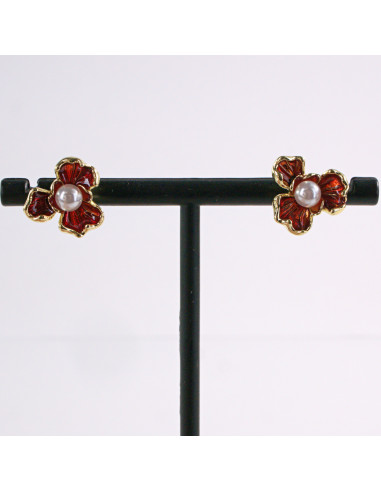 Kolczyki CZERWONY  KWIAT KWIATEK MAŁY LOLITA...