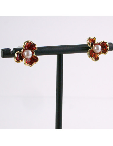 Kolczyki CZERWONY  KWIAT KWIATEK MAŁY LOLITA...