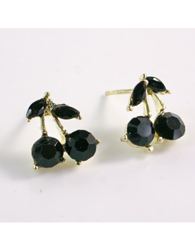 Kolczyki CZARNE WIŚNIE WISIENKI LOLITA...