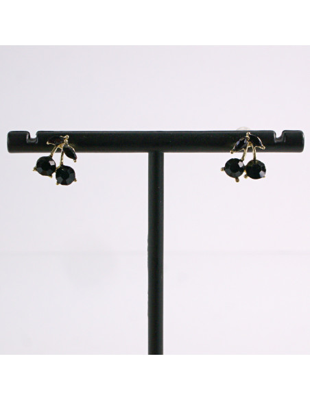 Kolczyki CZARNE WIŚNIE WISIENKI LOLITA AKCESORIA srebrny sztyft 925