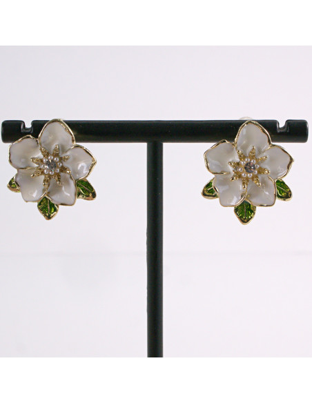 Kolczyki ECRU KWIAT KWIATEK  LOLITA AKCESORIA srebrny sztyft 925