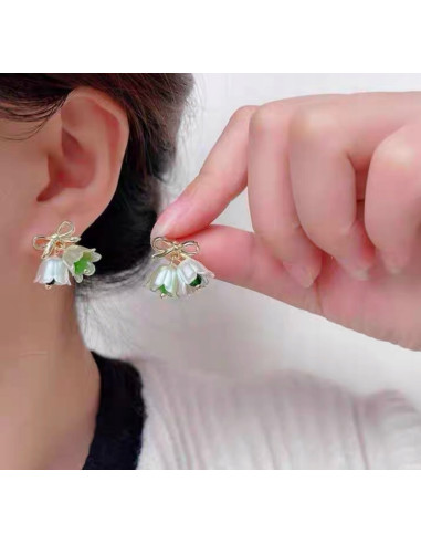 Kolczyki KWIATY KONWALIE BOHO Lolita...