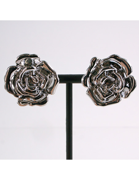 Kolczyki SREBRNY KWIAT RÓŻA LOLITA AKCESORIA srebrny sztyft 925