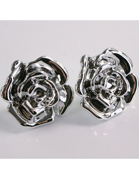 Kolczyki SREBRNY KWIAT RÓŻA LOLITA AKCESORIA srebrny sztyft 925