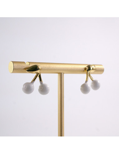 Kolczyki WIŚNIE WISIENKI WIŚNIA STAL...