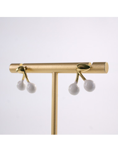 Kolczyki WIŚNIE WISIENKI WIŚNIA STAL...