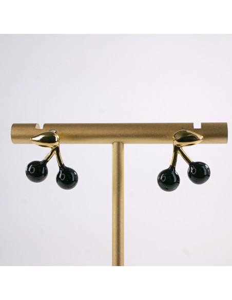 Kolczyki WIŚNIE czarne WISIENKI WIŚNIA STAL CHIRURGICZNA  LOLITA AKCESORIA