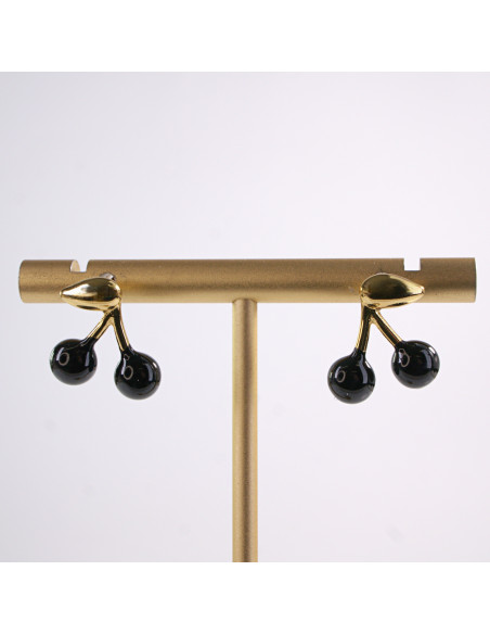 Kolczyki WIŚNIE czarne WISIENKI WIŚNIA STAL CHIRURGICZNA  LOLITA AKCESORIA