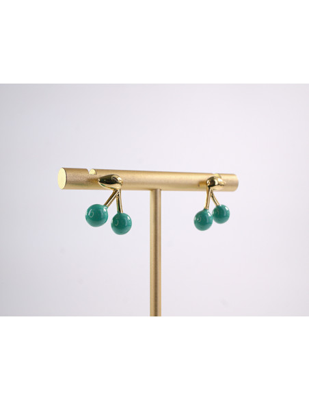 Kolczyki WIŚNIE turkusowe WISIENKI WIŚNIA STAL CHIRURGICZNA  LOLITA AKCESORIA