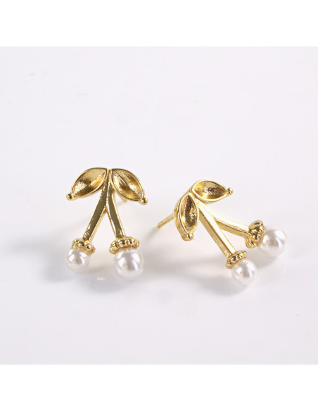 Kolczyki WIŚNIE perełki WISIENKI WIŚNIA STAL CHIRURGICZNA  LOLITA AKCESORIA