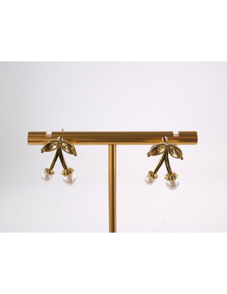 Kolczyki WIŚNIE perełki WISIENKI WIŚNIA STAL CHIRURGICZNA  LOLITA AKCESORIA