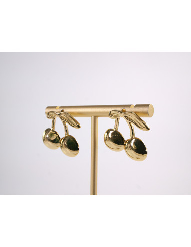 Kolczyki WIŚNIE WISIENKI WIŚNIA STAL...